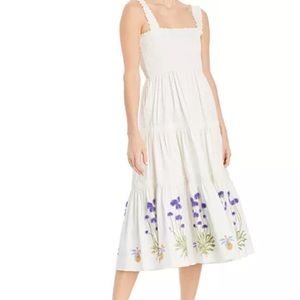 Tory Burch smocked embroidered sundress